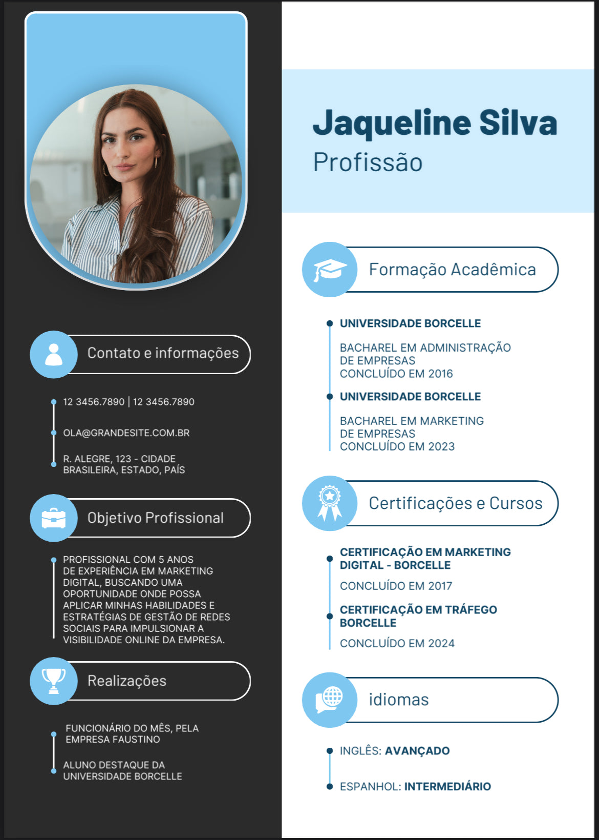 Currículo profissional editável 8,69